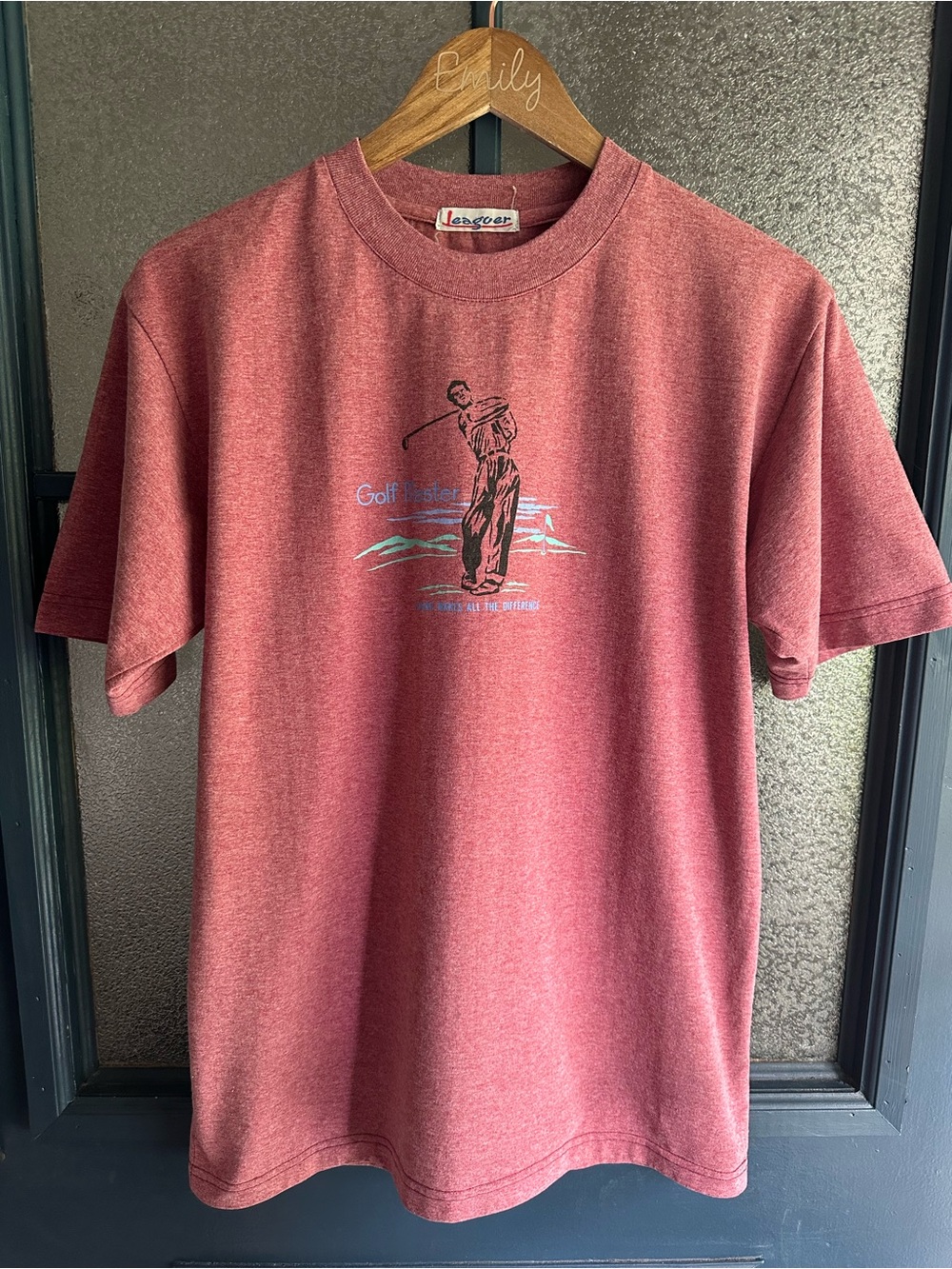 Vintage Heathered Red Golf Graphic Short Sleeve Tee